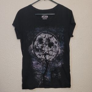 Mudd Black and Gray Graphic Short Sleeve Tee